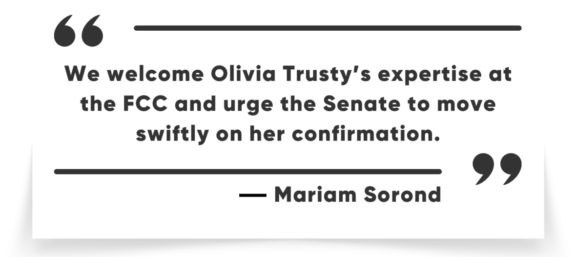 Mariam Sorond Olivia Trusty FCC Nomination